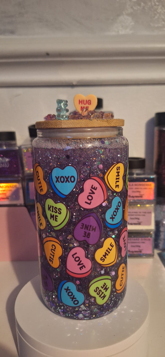 16oz Snow Globe Tumbler UVDTF Wrap Glitter